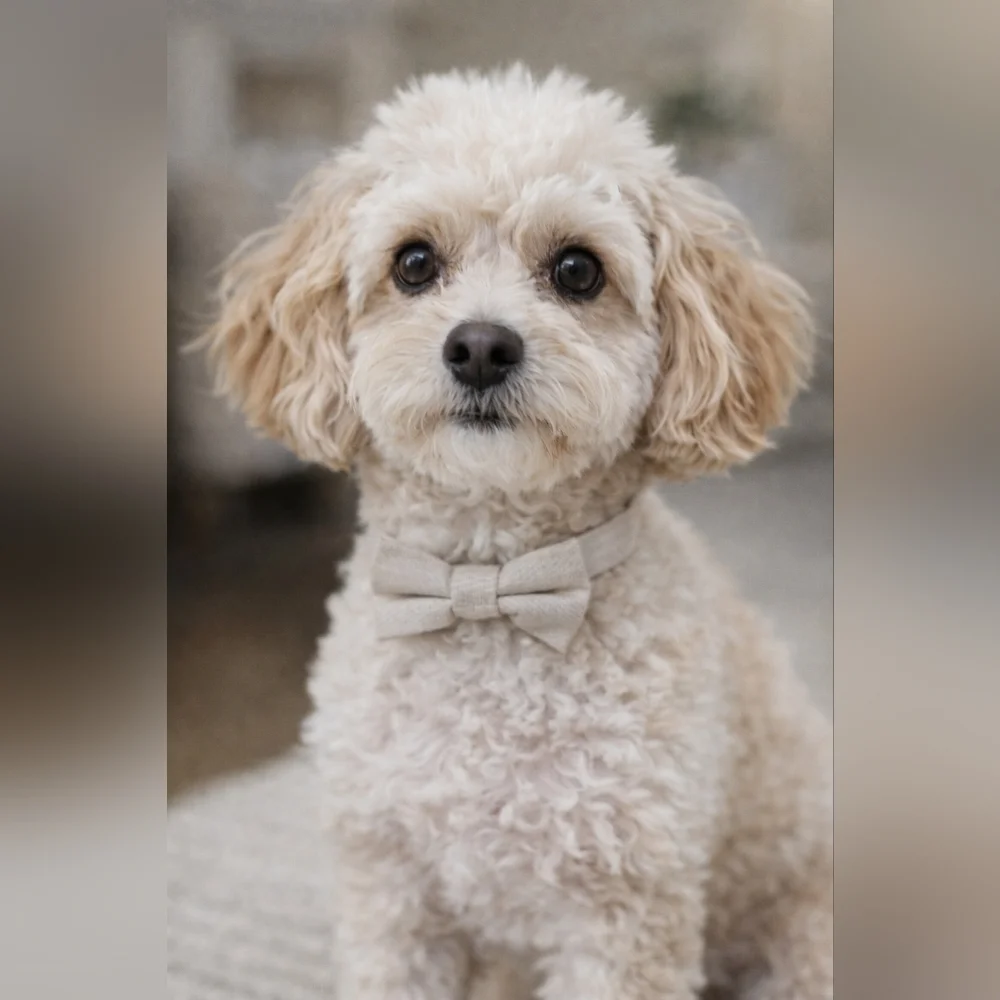 Dog Deux Lux Tan Bow Tie